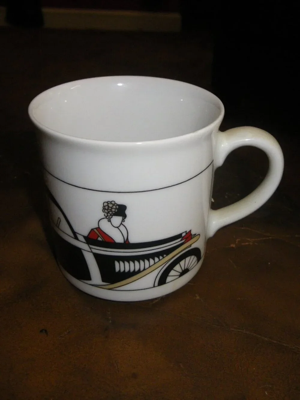 Vintage Westerling Bavaria Germany Porcelain Coffee Tea Cup Elegant Lady w/ Car